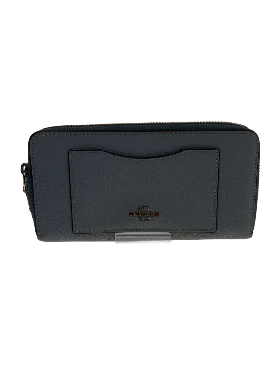 【中古】COACH◆長財布_オールレザー/レザー/BLU/レディース【服飾雑貨他】
