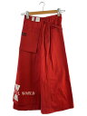 【中古】WONDERFUL WORLD◆ロングスカート/--/コットン/RED/W82FS18【レディースウェア】