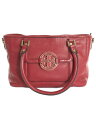 【中古】TORY BURCH◆ハンドバッグ/レザー/RED/無地/アマンダミニサッチェル/2way/ショルダー付属【バッグ】