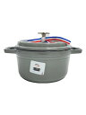 【中古】Staub◆ピコ・ココット・ラウンド/鍋/サイズ:16cm/GRY/40509-479【キッチン用品】