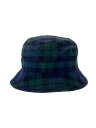 【中古】WTAPS◆バケットハット/--/コットン/GRN/チェック/メンズ/221HCDT-HT15/22SS【服飾雑貨他】