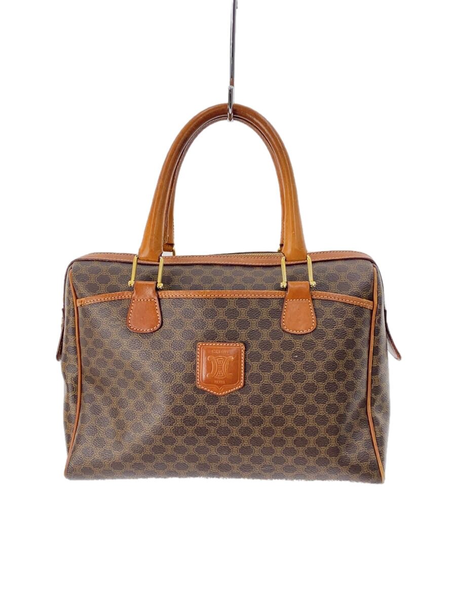 CELINE - 【中古】CELINE◆マカダム柄/ハンドバッグ/レザー/BRW/総柄【バッグ】