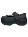 【中古】crocs◆STOMP MARY JANE/シューズ/US8/BLK【シューズ】