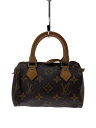 【中古】LOUIS VUITTON◆ミニ・スピーディ_モノグラム・キャンバス_BRW/PVC/BRW【バッグ】