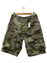 【中古】STUSSY◆90s/紺タグ/リップストップ/カーゴショートパンツ/28/コットン/KHK/カモフラ【メンズウェア】(4)
