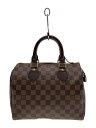 【中古】LOUIS VUITTON◆1)スピーディ25_ダミエ・エベヌ_BRW/PVC/BRW【バッグ】