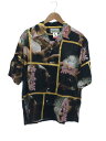 【中古】WACKO MARIA◆アロハシャツ/L/レーヨン/BLK/総柄/NTJ-WM-HI02/凶気の桜 / HAWAIIAN SHIRT//【メンズウェア】