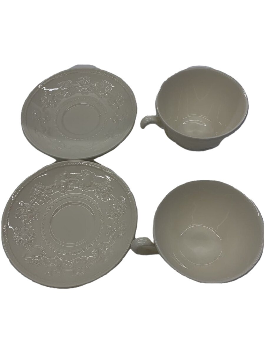 【中古】WEDGWOOD◆カップ&ソーサー/2点セット/WHT【キッチン用品】