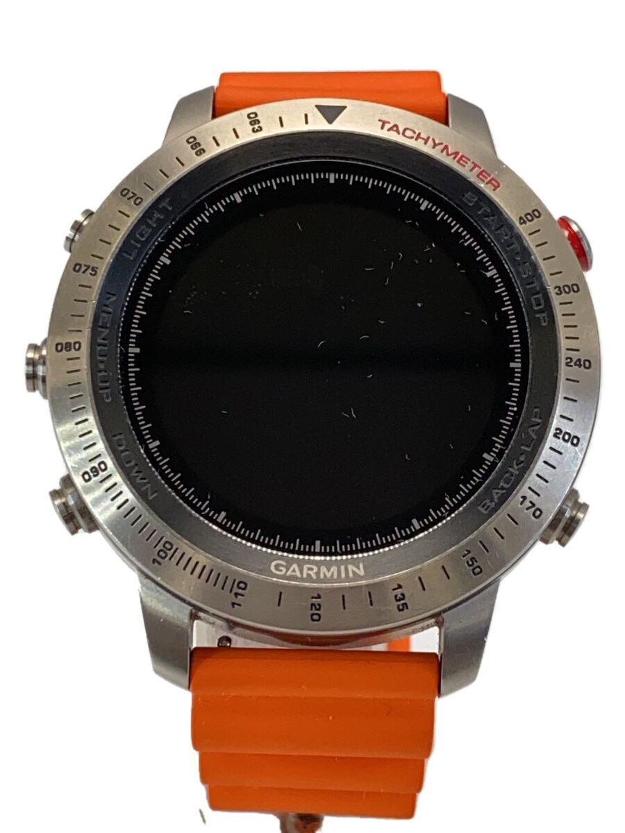 【中古】GARMIN◆スマートウォッチ/デジタル/ラバー/BLK/ORN/Fenix J CHRONOS【服飾雑貨他】