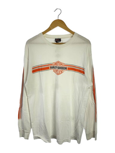 【中古】HARLEY DAVIDSON◆00s/長袖Tシャツ/L/コットン/WHT【メンズウェア】 【中古】HARLEY DAVIDSON◆00s/長袖Tシャツ/L/コットン/WHT【メンズウェア】