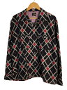 【中古】Needles◆ONE-UP SHIRT-R/CU/PE ARGYLE JQ/長袖シャツ/L/レーヨン/LQ194【メンズウェア】
