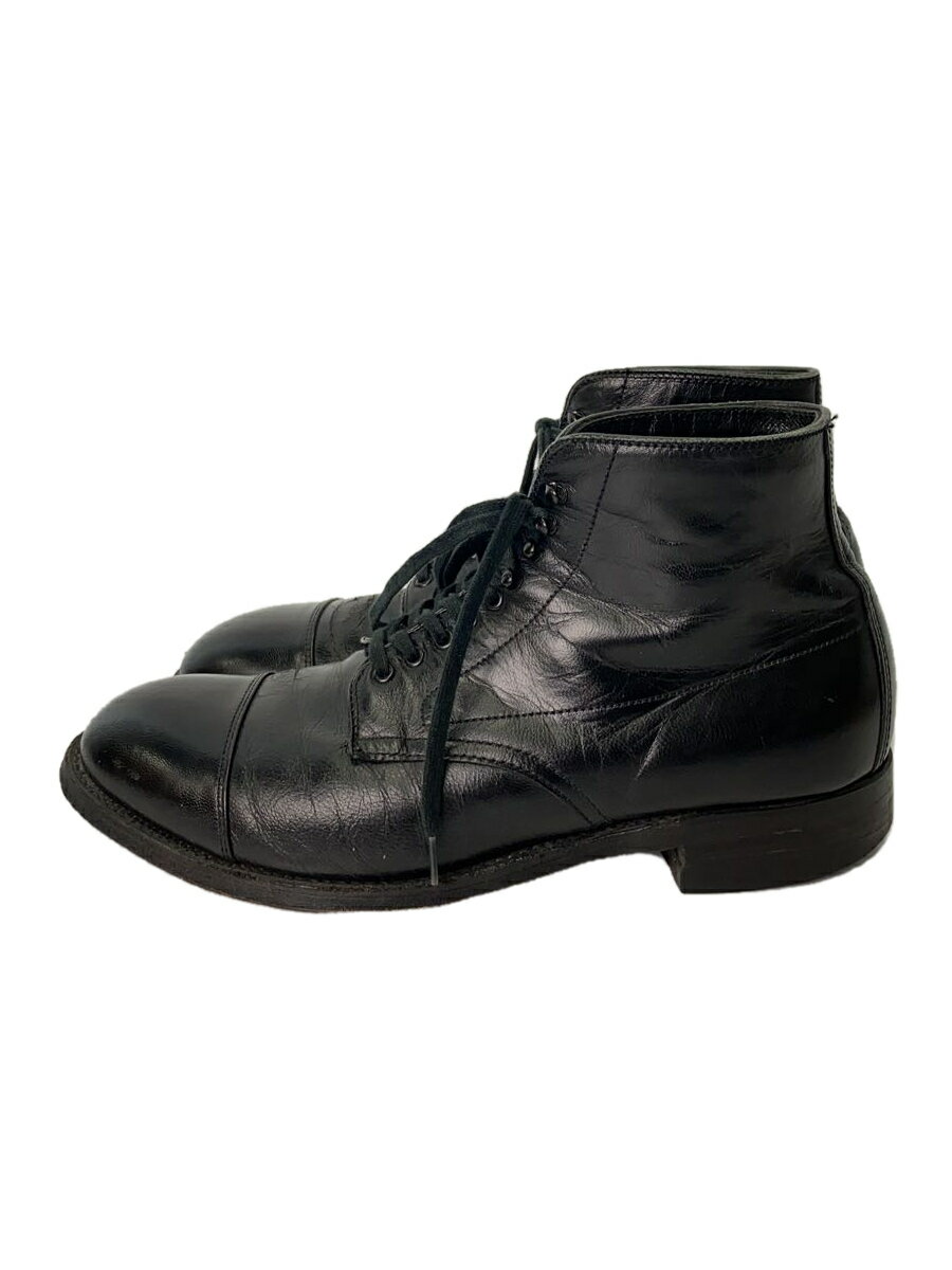 【中古】Alden◆ブーツ/US6.5/BLK/SHIPS別注/ストレートチップ/カーフレザー【シューズ】