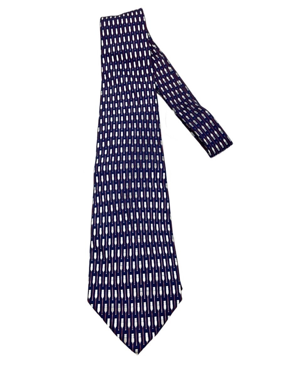 【中古】Salvatore Ferragamo◆ネクタイ/シルク/NVY/総柄/メンズ【服飾雑貨他】