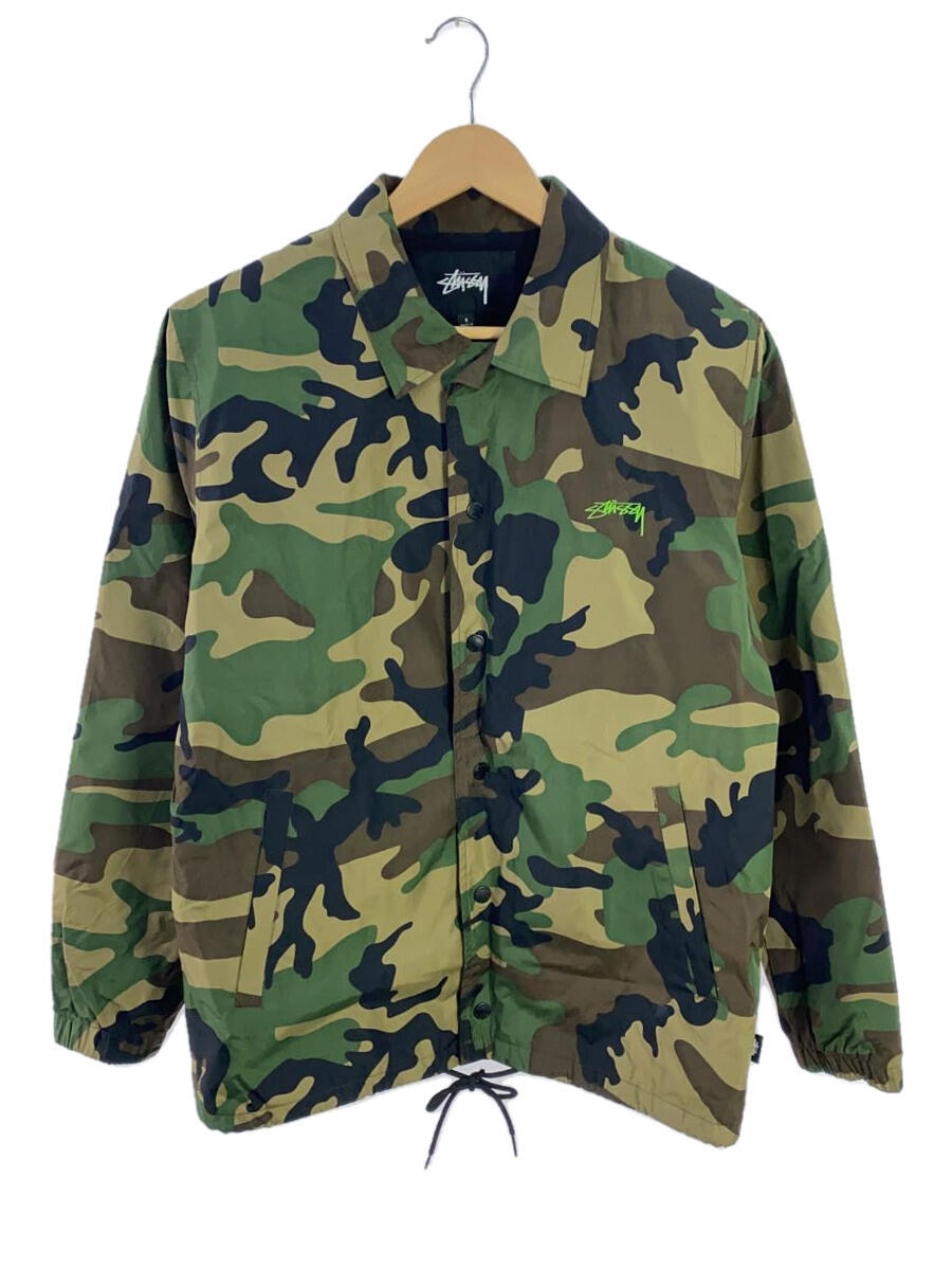 【中古】STUSSY◆CAMO CRUIZE COACH JACKET/S/