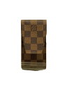 【中古】LOUIS VUITTON◆エテュイ・シガレット_ダミエ・エベヌ_BRW/PVC/BRW/メンズ【服飾雑貨他】