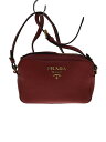 【中古】PRADA◆VITELLO DAINO/ショルダーバッグ/レザー/RED【バッグ】