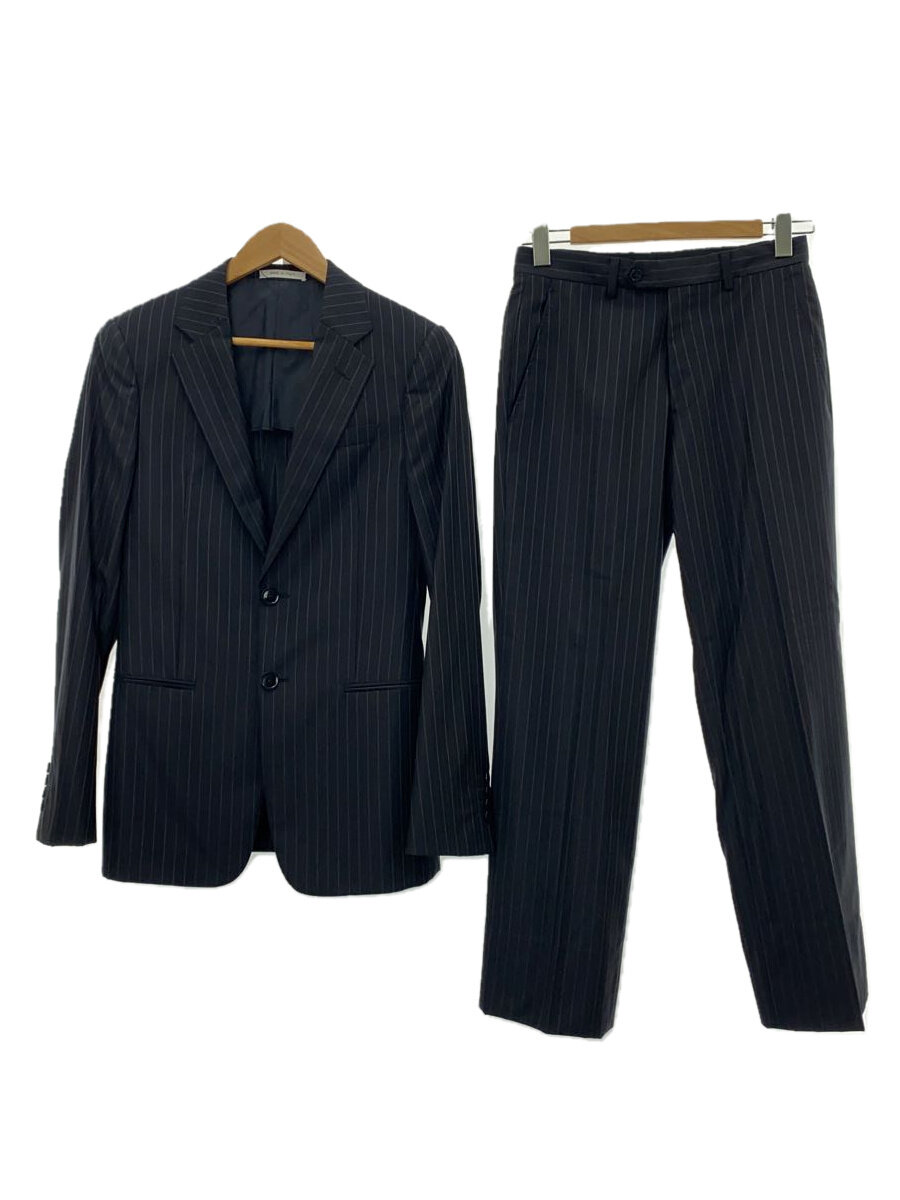 【中古】ARMANI COLLEZIONI◆TREND/イタリア製/2B/背抜き/スーツ/44/ウール/NVY/ストライプ【メンズウェア】