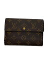 【中古】LOUIS VUITTON◆ポルト・トレゾール・エテュイシェキエ_モノグラム・キャンバス_BRW/PVC/BRW/レディース【服飾雑貨他】