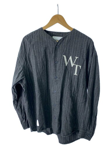 【中古】WTAPS◆長袖シャツ/2/コットン/GRY/ストライプ/222TQDT-SHM01【メンズウェア】 【中古】WTAPS◆長袖シャツ/2/コットン/GRY/ストライプ/222TQDT-SHM01【メンズウェア】
