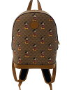 【中古】GUCCI◆GUCCI/グッチ/リュックサック_GGスプリーム/レザー/ブラウン【バッグ】