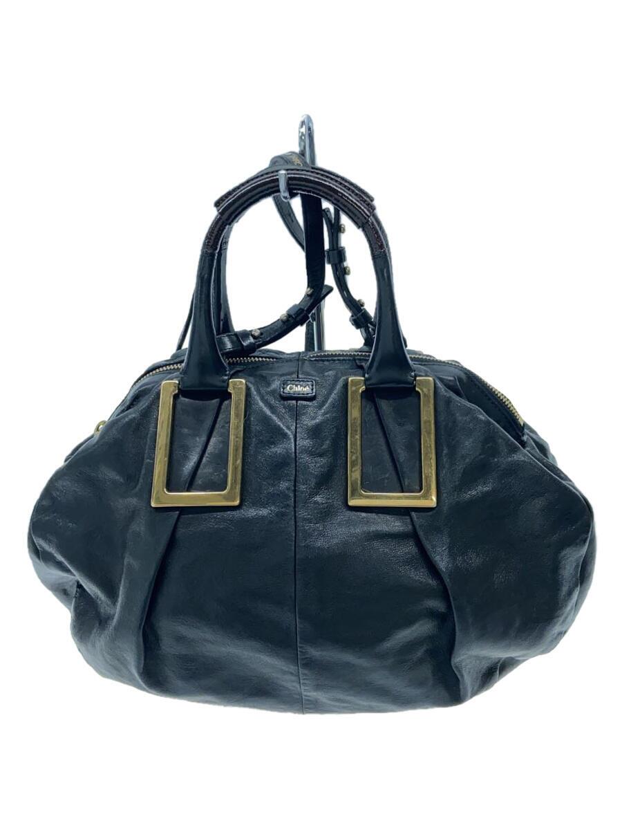 【中古】Chloe◆トートバッグ/レザー/BLK【バッグ】