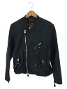 【中古】awesome leather/レザージャケット ブルゾン/4/牛革/BLK/無地/AL-003【メンズウェア】