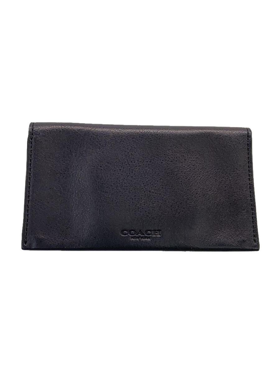 【中古】COACH◆カードケース/レザー/BLK/メンズ/63224【服飾雑貨他】