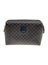【中古】CELINE◆ポーチ/レザー/ブラウン/総柄【バッグ】