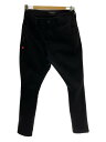 【中古】VIRGOwearworks◆25ss/Defective stretch pants/ボトム/2/ポリエステル/ブラック/VG-PT-437【メンズウェア】