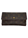 【中古】LOUIS VUITTON◆ポルト・トレゾール・インターナショナル_モノグラム・キャンバス_BRW/PVC/BRW/レディース【服飾雑貨他】