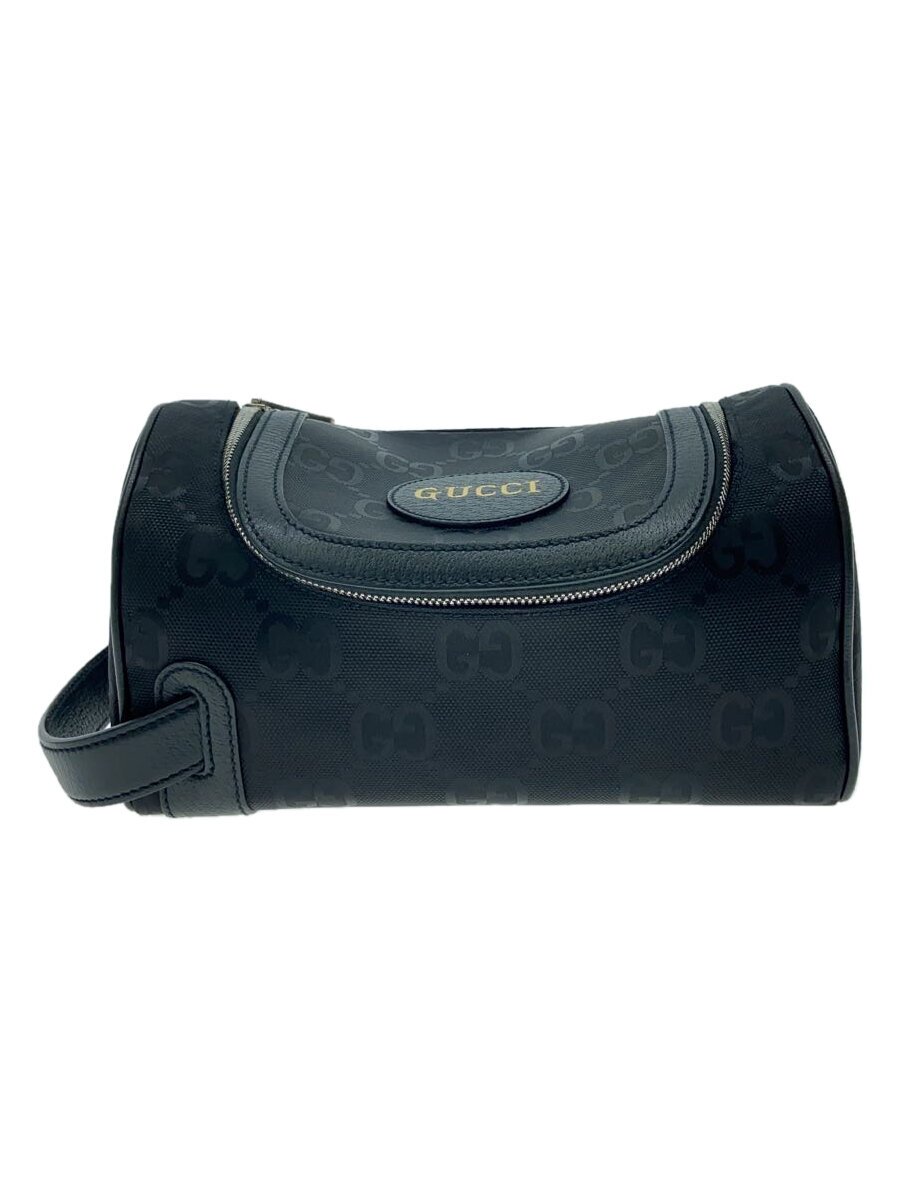 GUCCI - 【中古】GUCCI◆ハンドバッグ/PVC/BLK/総柄【バッグ】