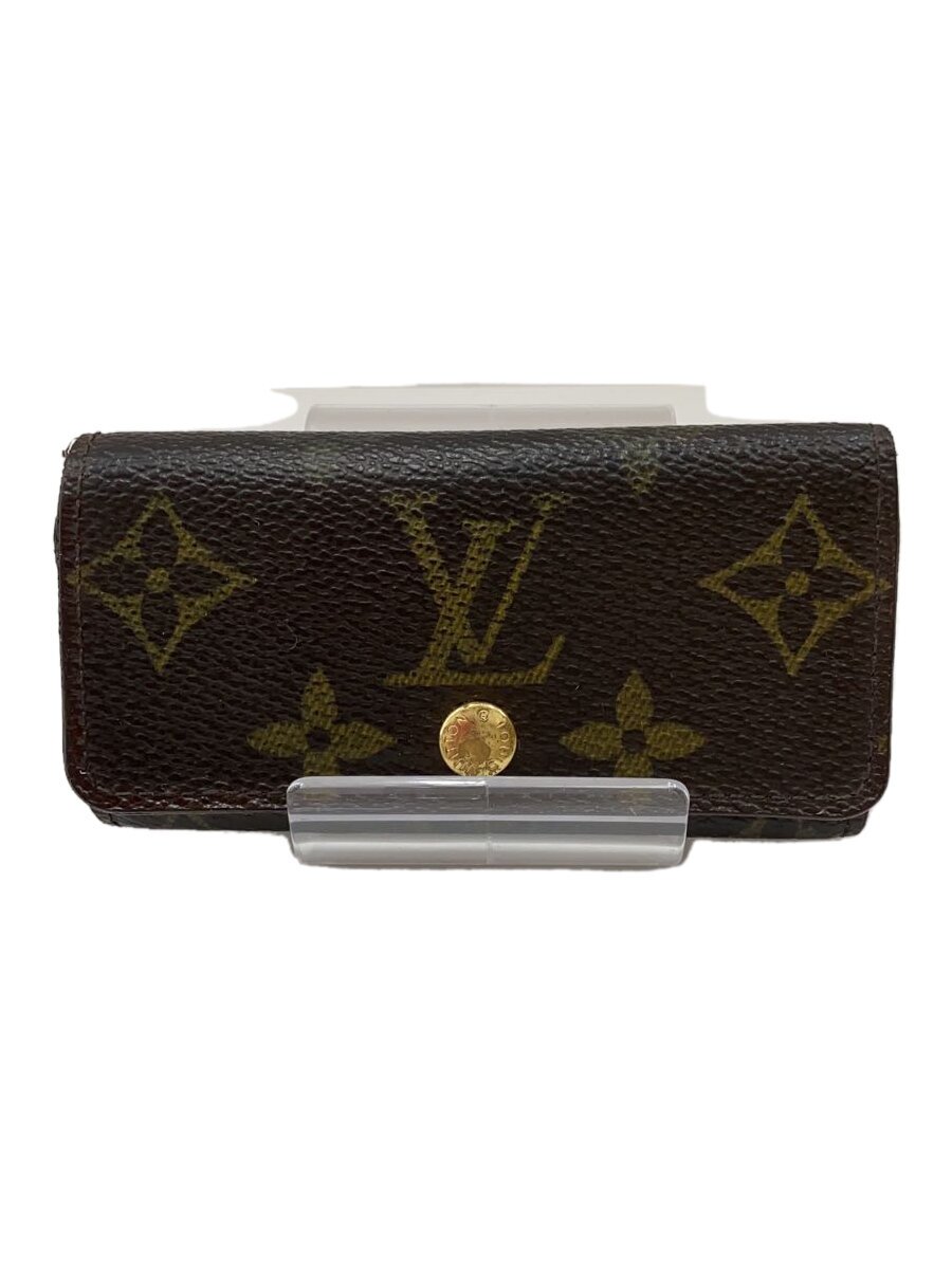 【中古】LOUIS VUITTON◆ミュルティクレ4_モノグラム・キャンバス/レザー/BRW/メン...