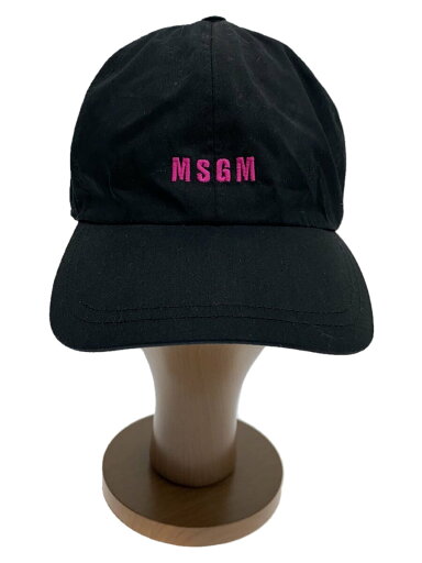 【中古】MSGM◆ロゴ刺繍キャップ/FREE/コットン/ブラック×ピンク/レディース【服飾雑貨他】 【中古】MSGM◆ロゴ刺繍キャップ/FREE/コットン/ブラック×ピンク/レディース【服飾雑貨他】