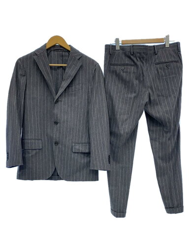 【中古】LARDINI◆セットアップ/--/ウール/GRY/ストライプ/jj801aq【メンズウェア】