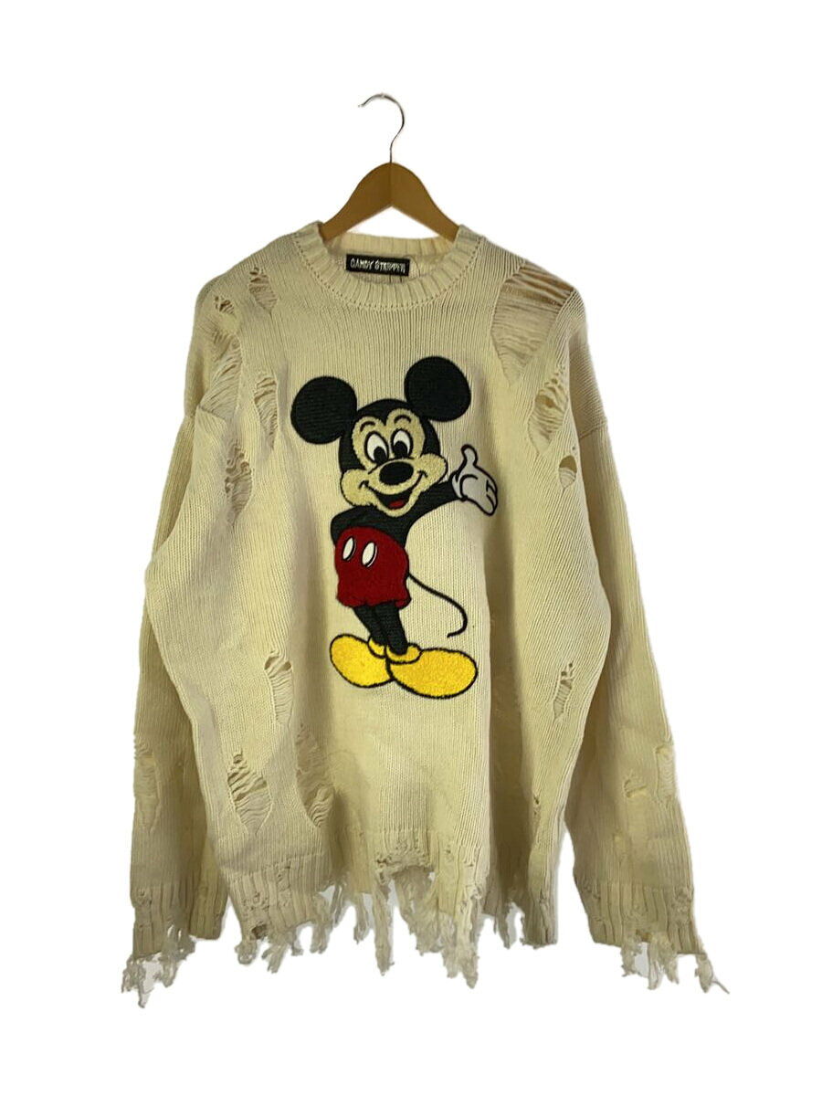 【中古】CANDY STRIPPER◆ミッキー/ニット・セーター(厚手)/2/アクリル/WHT/1239007//【レディースウェア】