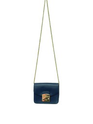 【中古】FURLA◆ショルダーバッグ/レザー/NVY/無地【バッグ】