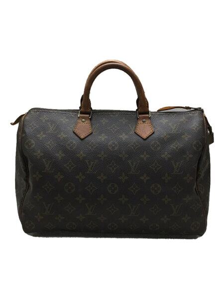 【中古】LOUIS VUITTON◆1)スピーディ35_モノグラム・キャンバス_BRW/PVC/BRW【バッグ】