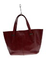 【中古】HIROFU◆ロゴ型押し//ハンドバッグ/レザー/RED【バッグ】