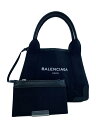 【中古】BALENCIAGA◆CABAS/ハンドバッグ/キャンバス/BLK/390346/内側シミ有/角スレ有【バッグ】