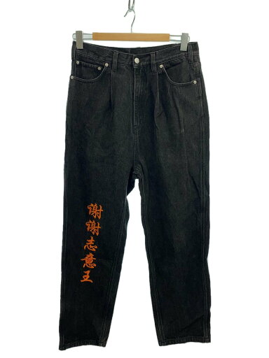 【中古】shei shei co.LTD◆ボトム/S/コットン/ブラック/BADBOY/BAGGY DENIM/刺繍/謝謝志意王【メンズウェア】 【中古】shei shei co.LTD◆ボトム/S/コットン/ブラック/BADBOY/BAGGY DENIM/刺繍/謝謝志意王【メンズウェア】