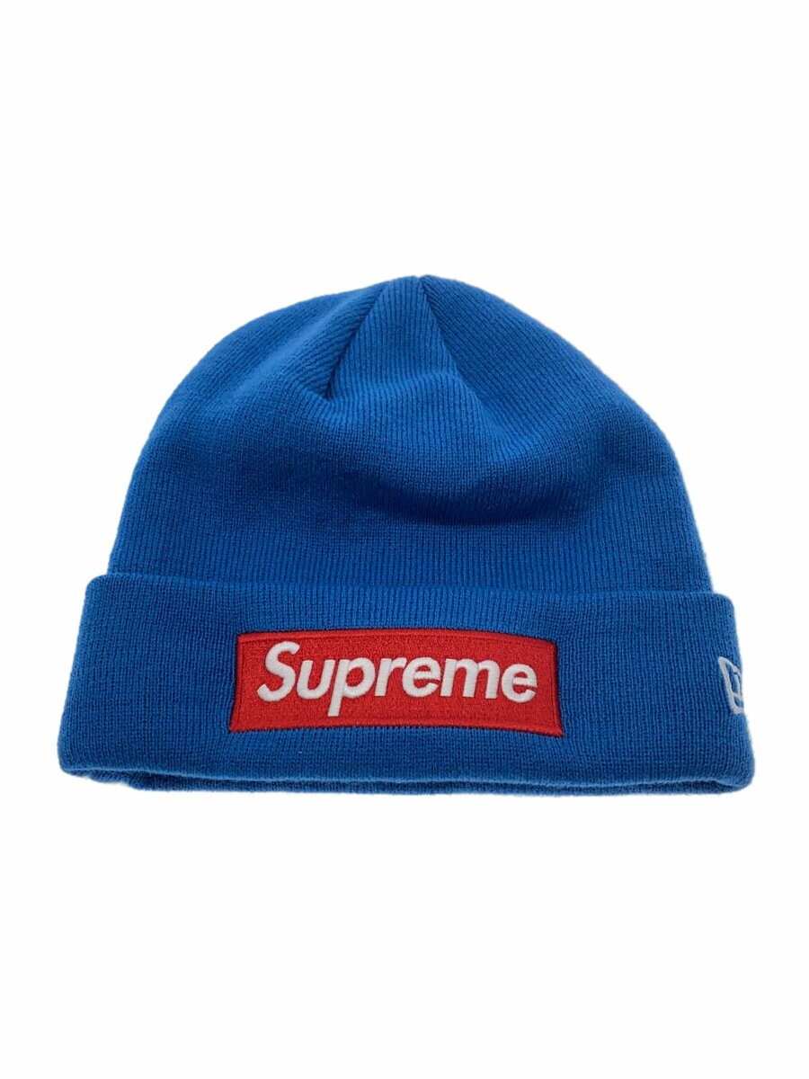 【中古】Supreme◆22AW/New Era box logo Beanie/ニットキャップ/FREE/アクリル/BLU/メンズ【服飾雑貨他】