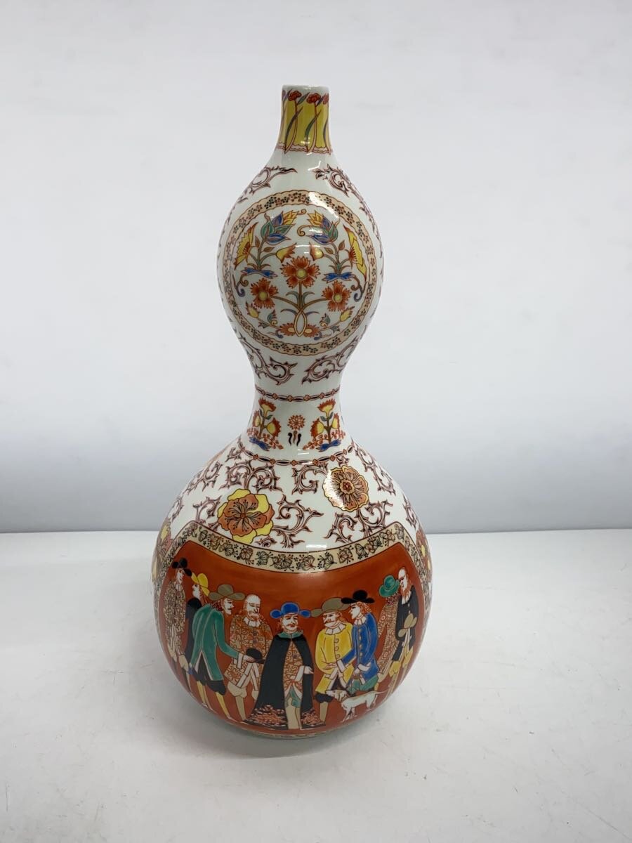 【中古】壷・花瓶/WHT/色絵蘭人蘭船図瓢形大徳利【インテリア小物・日用雑貨】