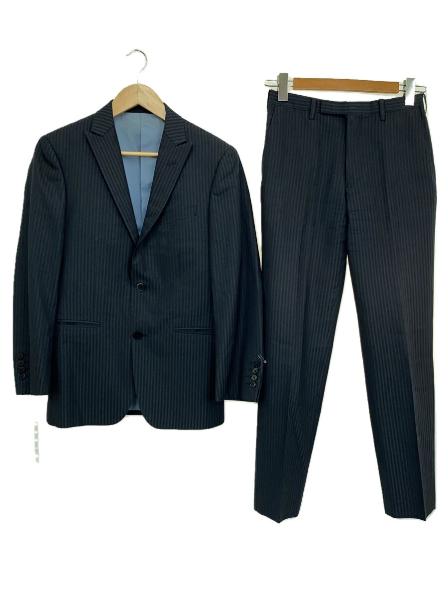 【中古】BURBERRY BLACK LABEL◆セットアップ/36/--/NVY/ストライプ/BMD58-184-07【メンズウェア】