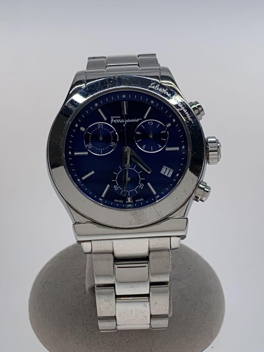【中古】Salvatore Ferragamo◆クォーツ腕時計/アナログ/ステンレス/BLU/SLV/SS/FH6010016【服飾雑貨他】