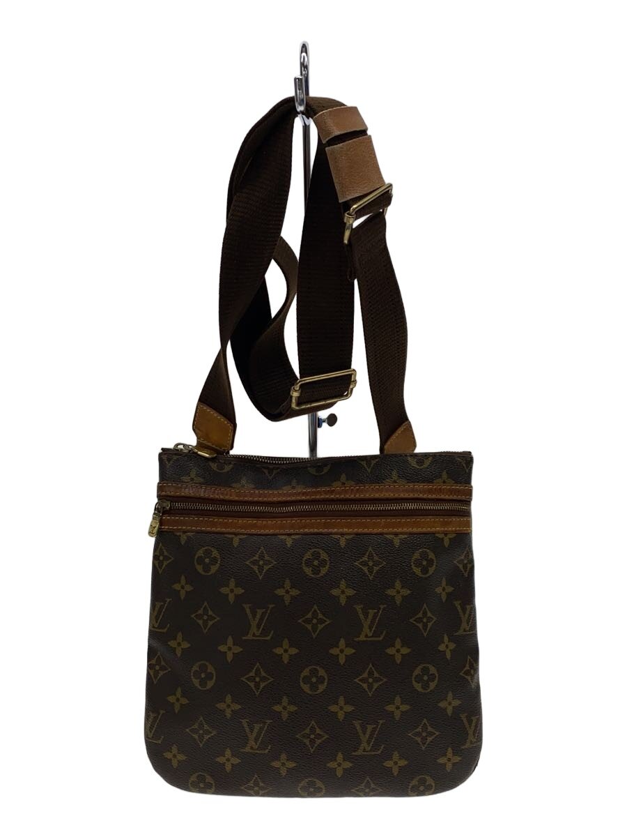 【中古】LOUIS VUITTON◆ポシェット・ボスフォール_モノグラム・キャンバス/PVC/BRW【バッグ】