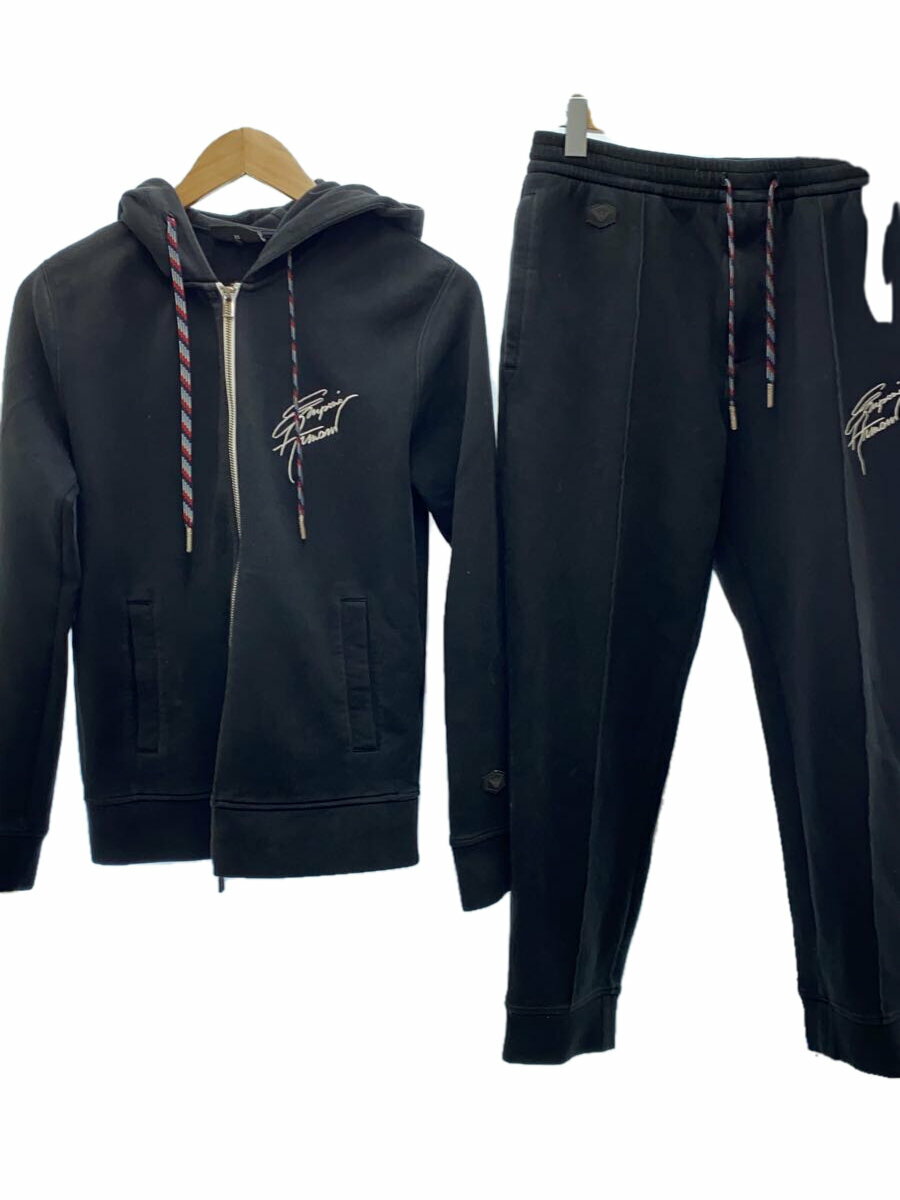 【中古】EMPORIO ARMANI◆セットアップ/XS/コットン/BLK/無地/3H1MN4 1JHSZ/【メンズウェア】