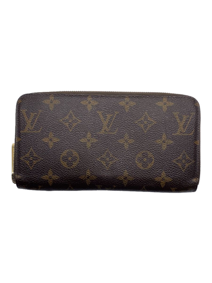 【中古】LOUIS VUITTON◆2)ジッピー・ウォレット_モノグラム・キャンバス_BRW_ブラウン/PVC/BRW/総柄/レディース【服飾雑貨他】