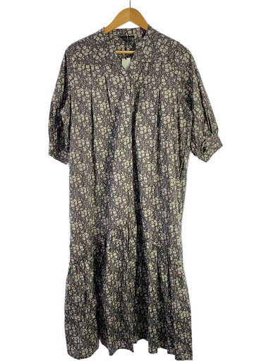 【中古】Hug O War◆7分袖ワンピース/2/コットン/GRY/花柄/op-l375【レディースウェア】 【中古】Hug O War◆7分袖ワンピース/2/コットン/GRY/花柄/op-l375【レディースウェア】
