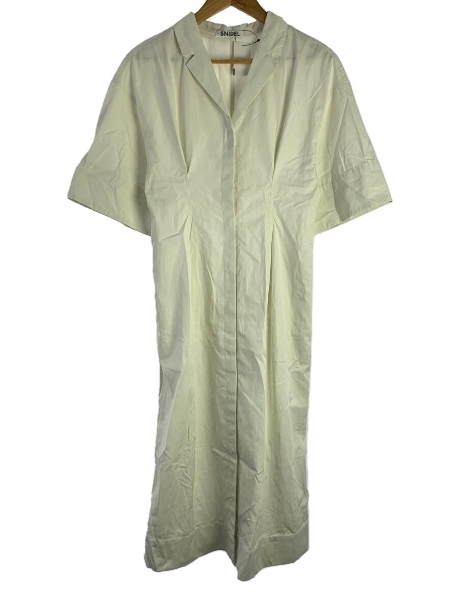 【中古】SNIDEL◆ワイドスリーブシャツワンピース/1/コットン/ホワイト/SWFO211051【レディースウェア】