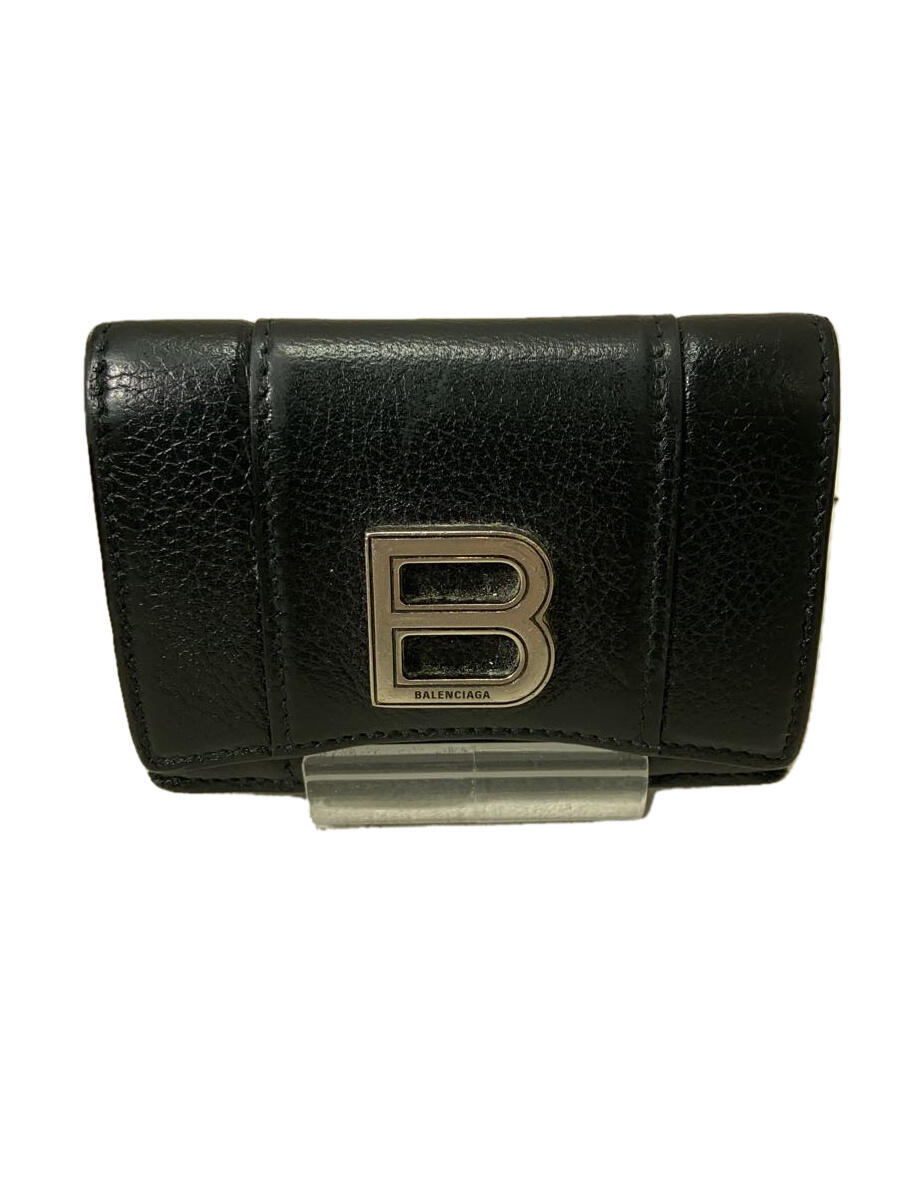 【中古】BALENCIAGA◆3つ折り財布/レザー/BLK/レディース/600212/バレンシアガ【服飾雑貨他】